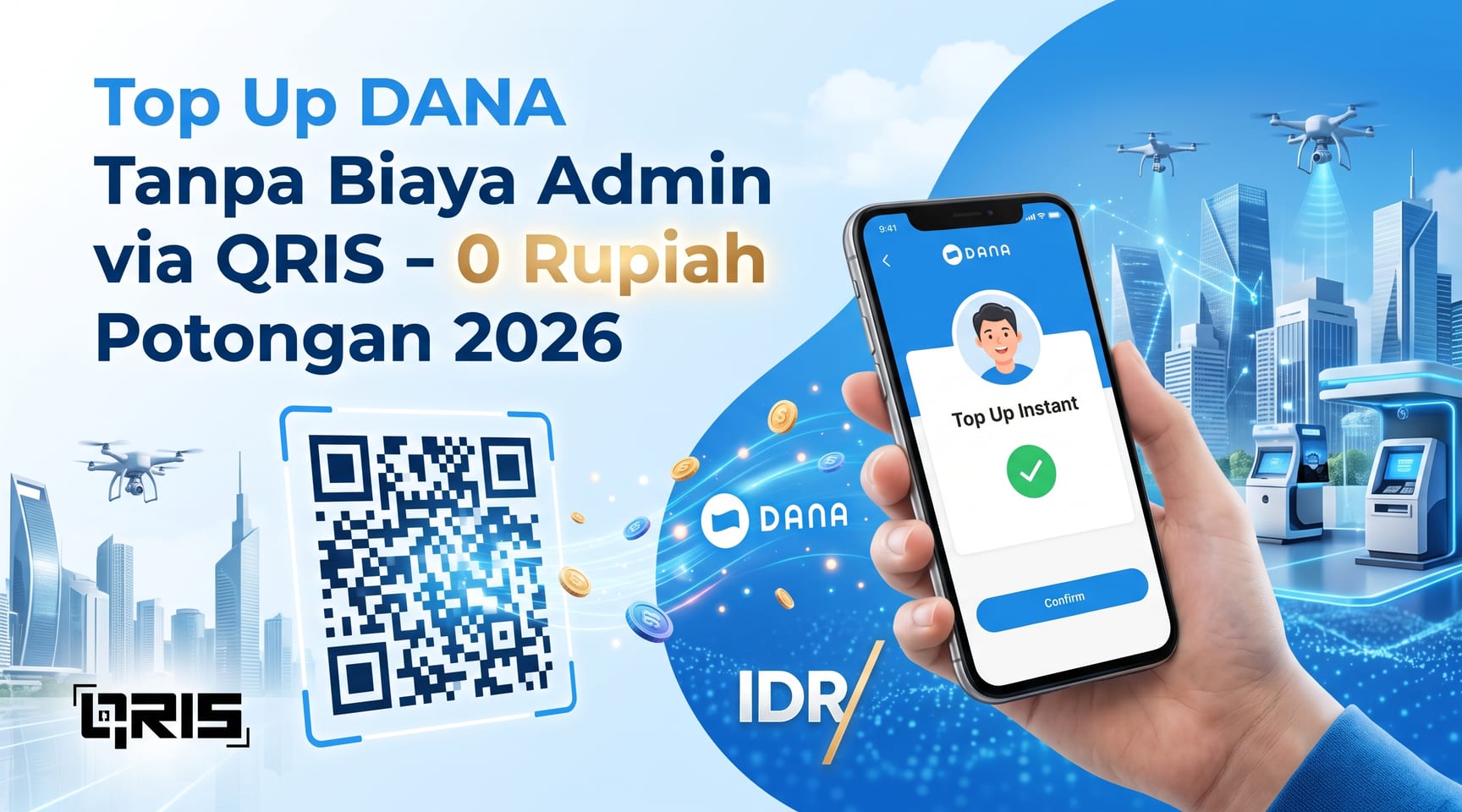 Top Up DANA Tanpa Biaya Admin via QRIS — 0 Rupiah Potongan 2026