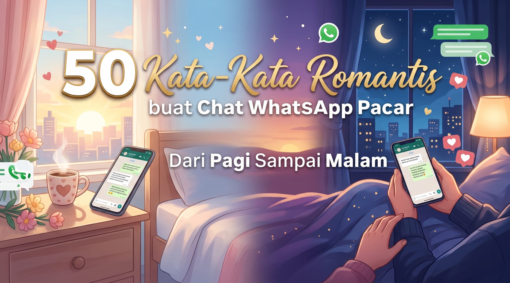 50 Kata-Kata Romantis buat Chat WhatsApp Pacar — Dari Pagi Sampai Malam