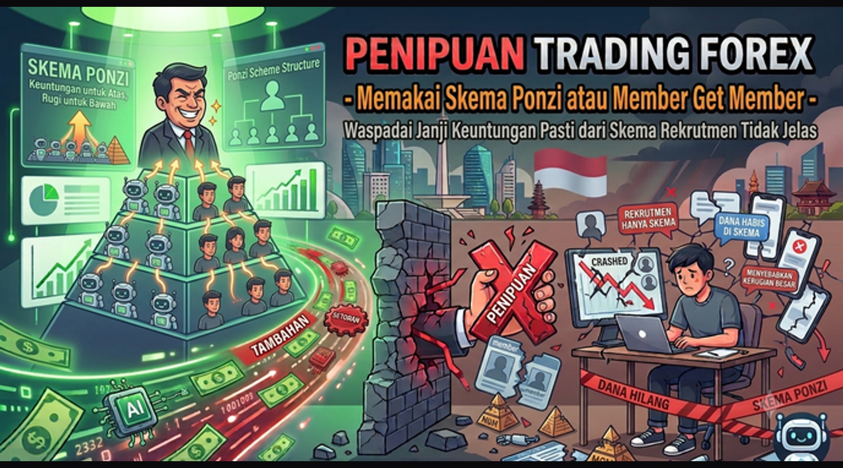 Penipuan Trading Forex Skema Ponzi Member Get Member — Bahaya 2026